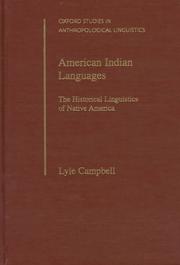 American Indian languages : the historical linguistics of Native America  Cover Image